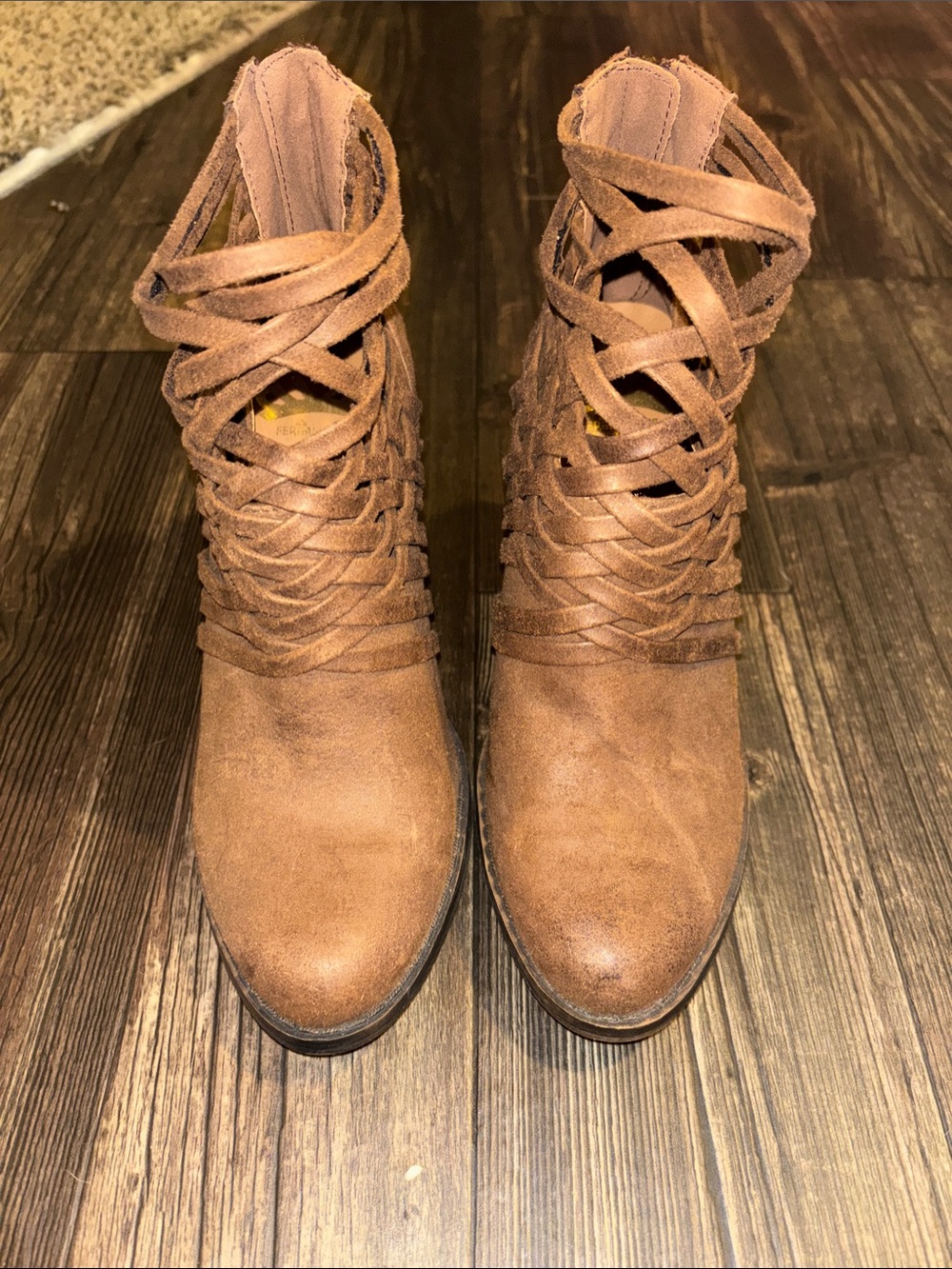 Women’s Brown Suede Lace-Up Ankle Boots By Fergie Fergalicious collection